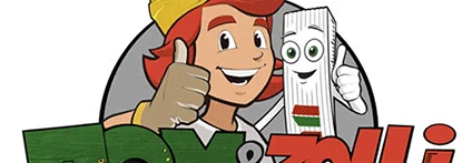 Kind mit Bauhelm und Messlatte